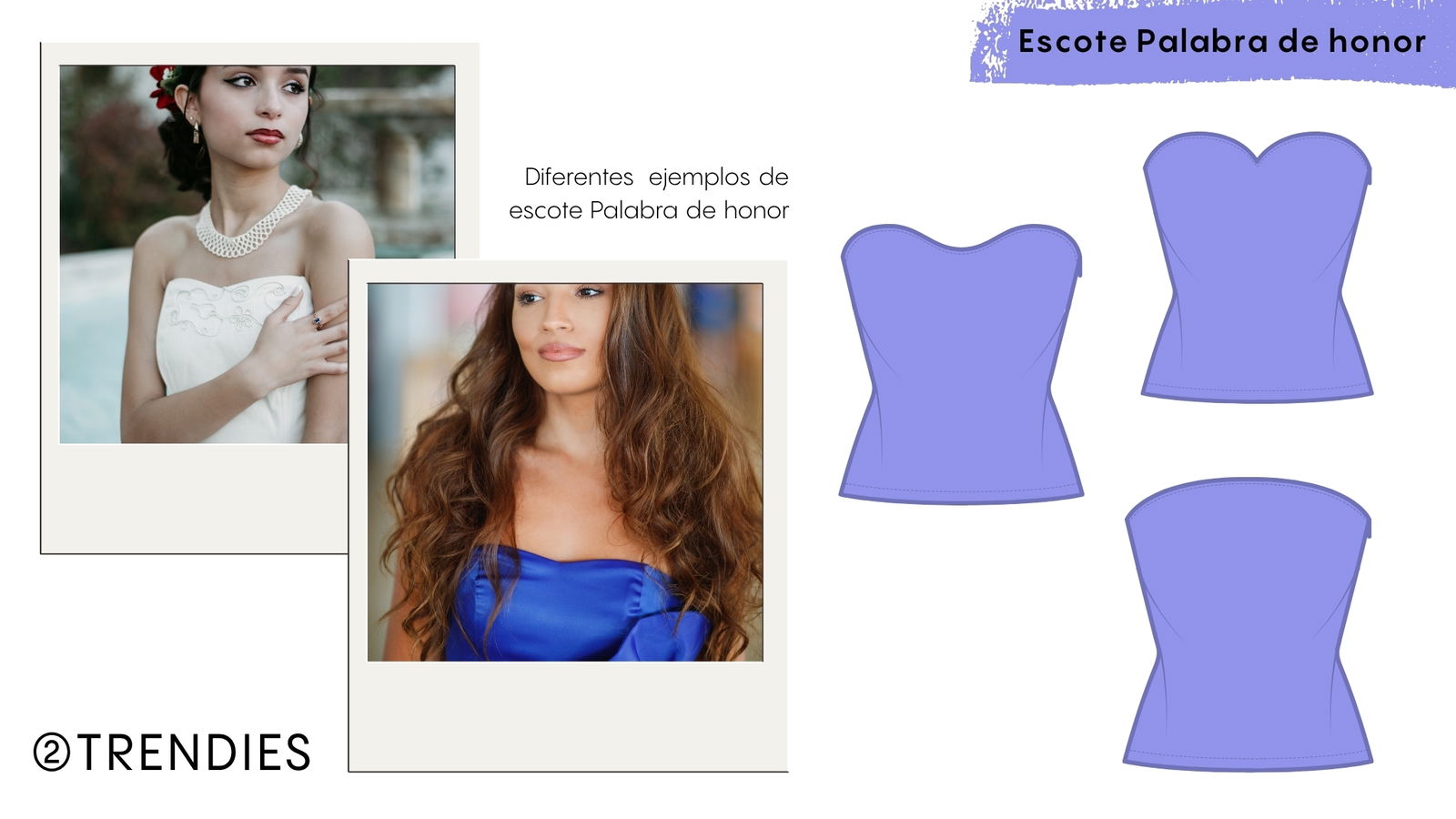 tipos de escote palabra de honor