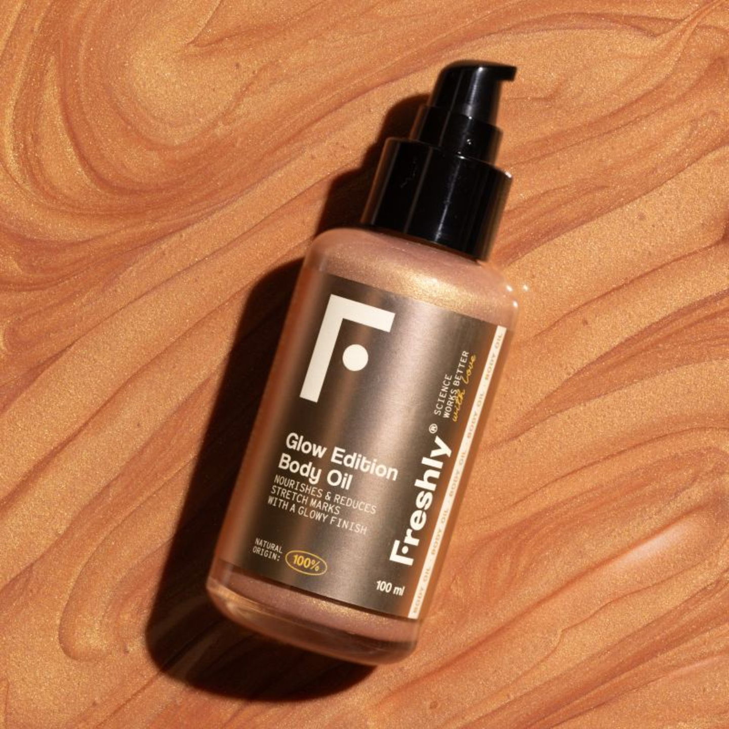 Iluminador corporal 100% natural con destellos dorados