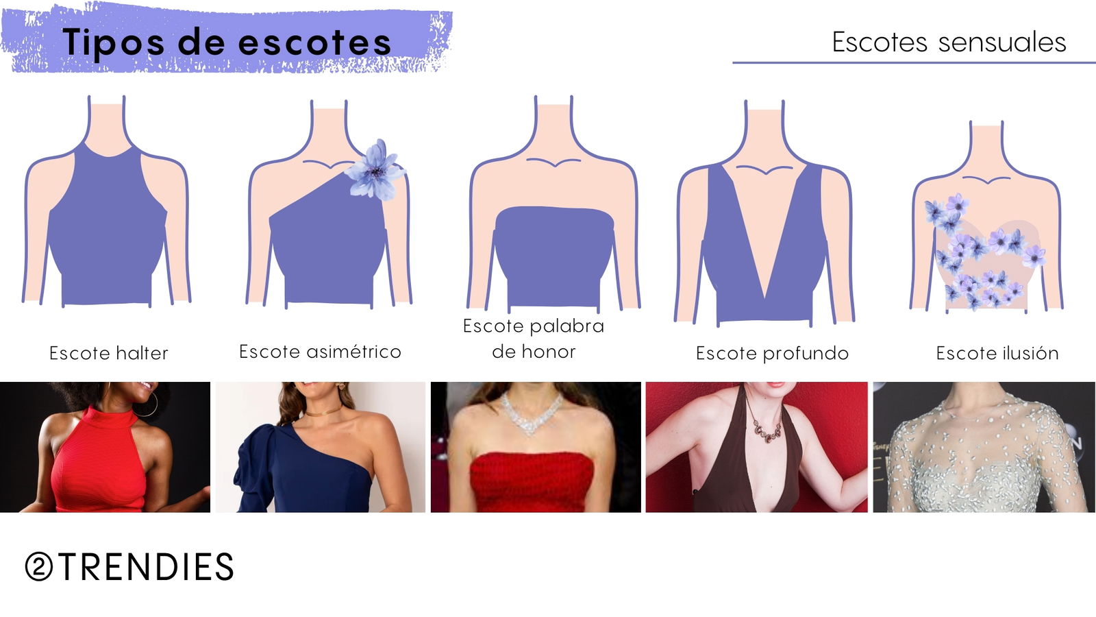 Tipos de escotes sensuales