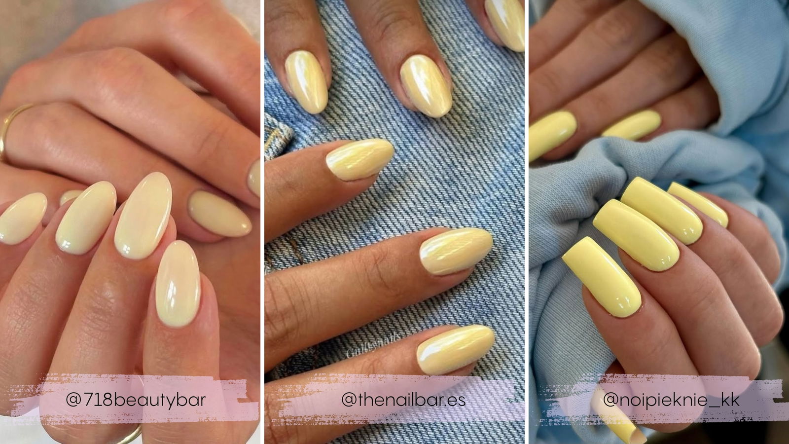 Manicura amarillo mantequilla