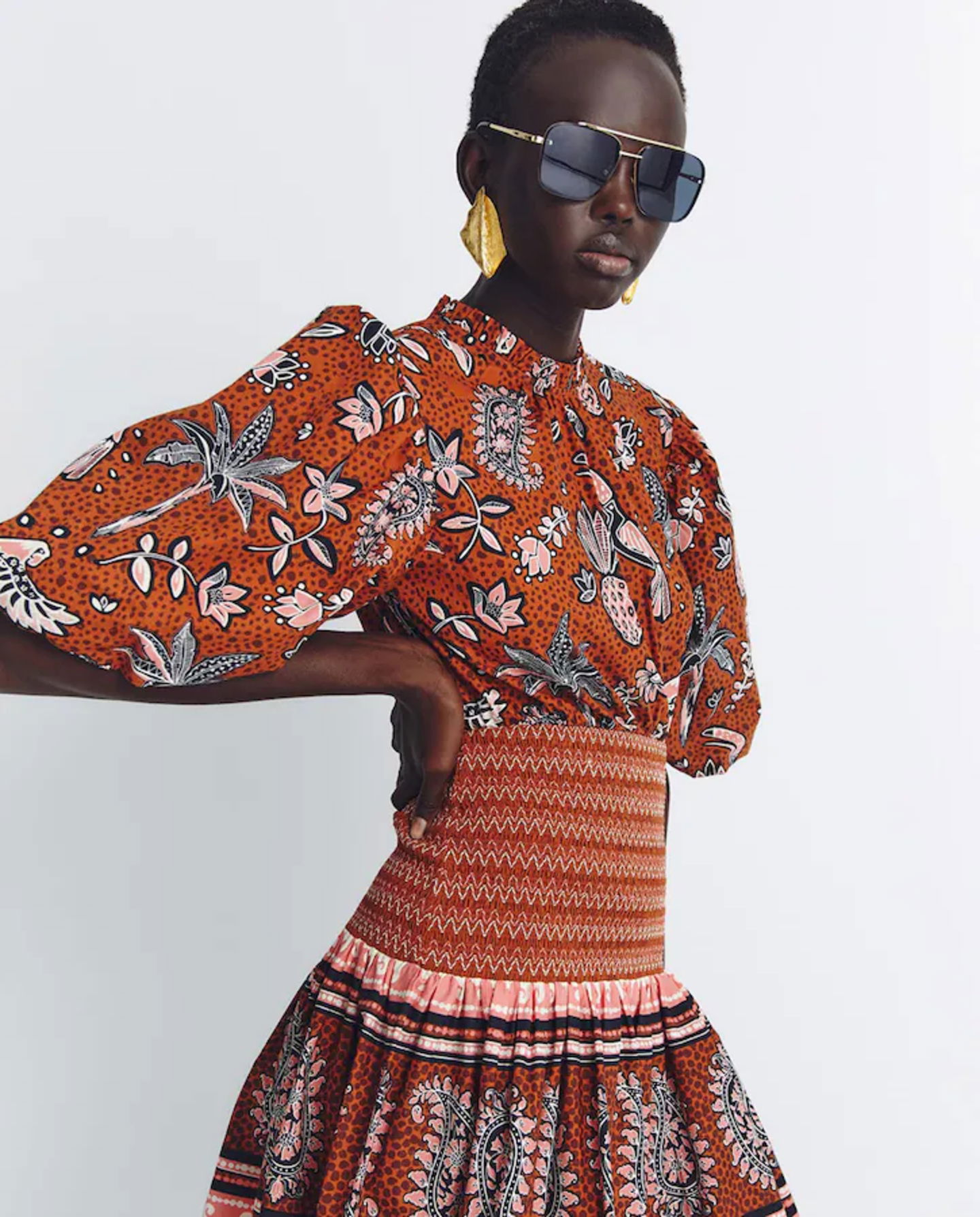 vestido sfera cintura nido de abeja