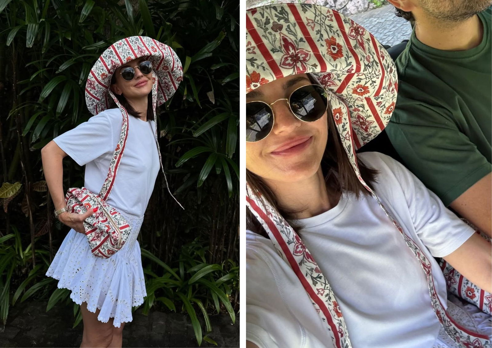 Alexandra Pereira lleva el sombrero y el neceser más bonitos del verano (y son de una marca española)