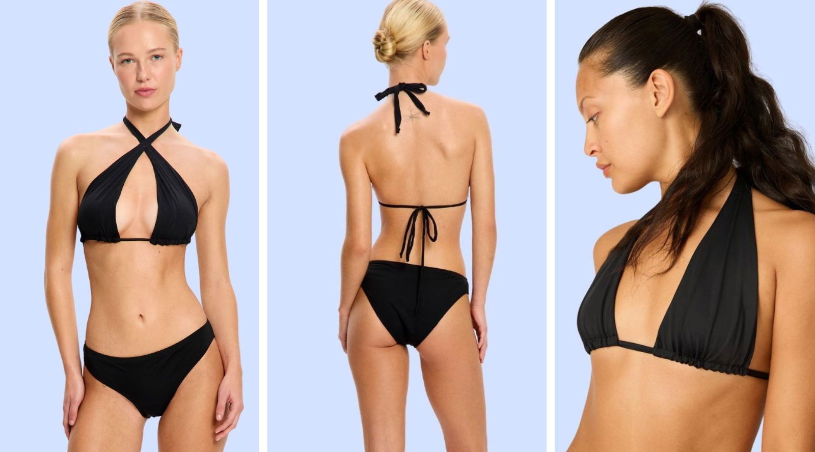 Bikini negro con top multiposición y pack de braguitas | Modibodi