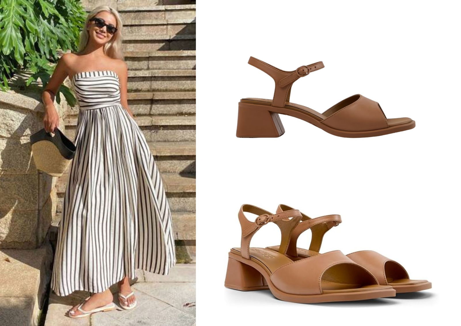 Taylor Swift se compromete con Travis Kelce con un vestido de rayas y sandalias que puedes copiar por poco más de 100€