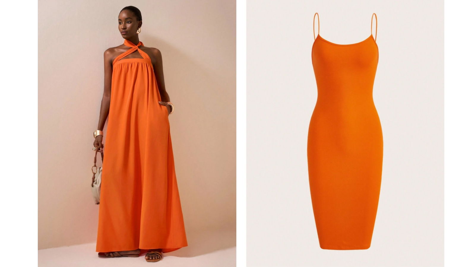 Shein vestidos naranjas