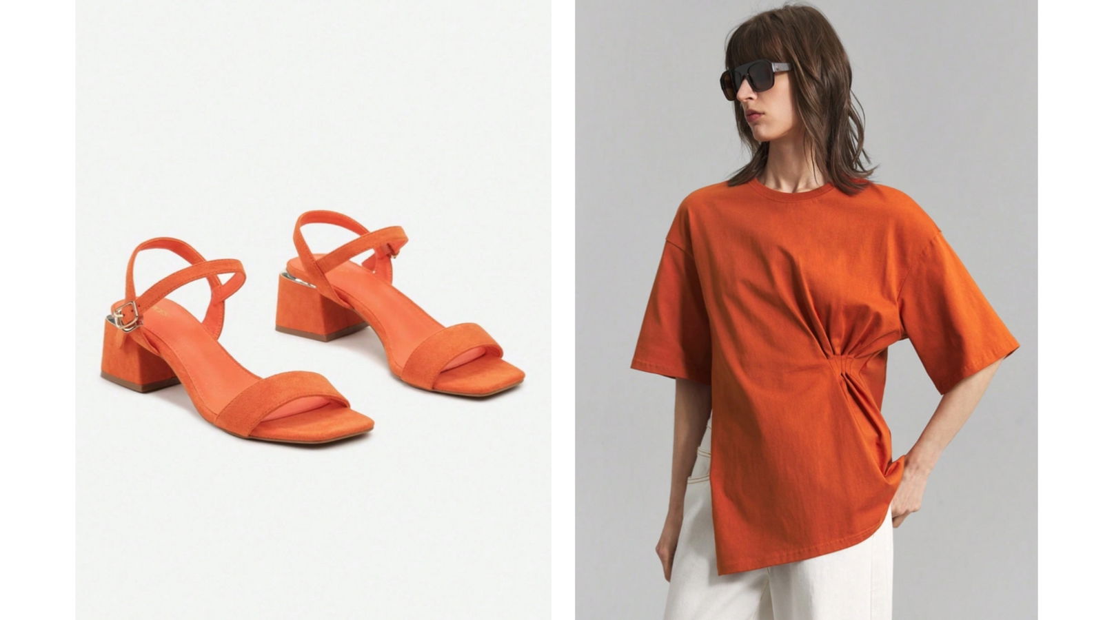 Calzado y camiseta naranja
