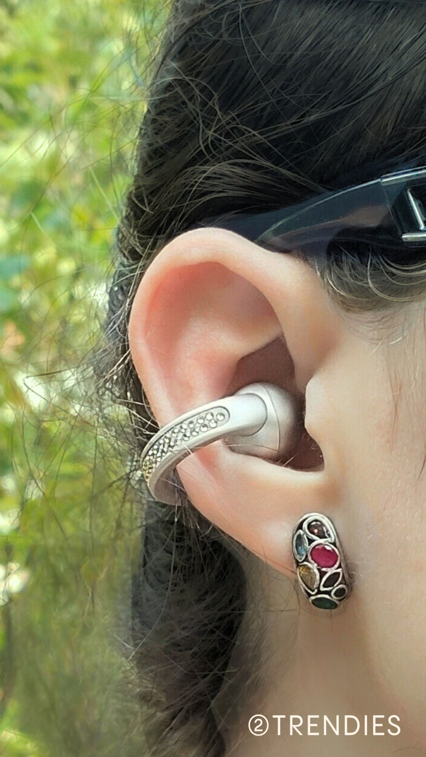 Moto buds loop Crystals by Swarovki