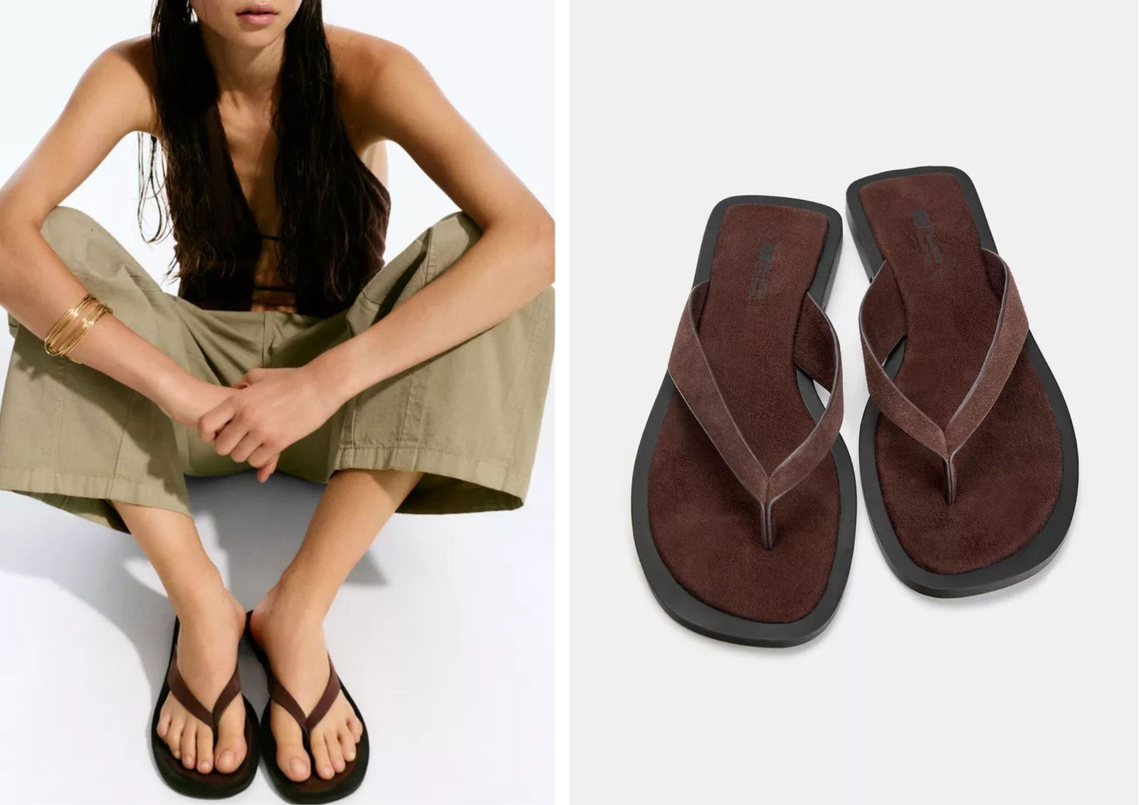 Cómo llevar un vestido vaquero en entretiempo: con rayas, cárdigan y flip-flops
