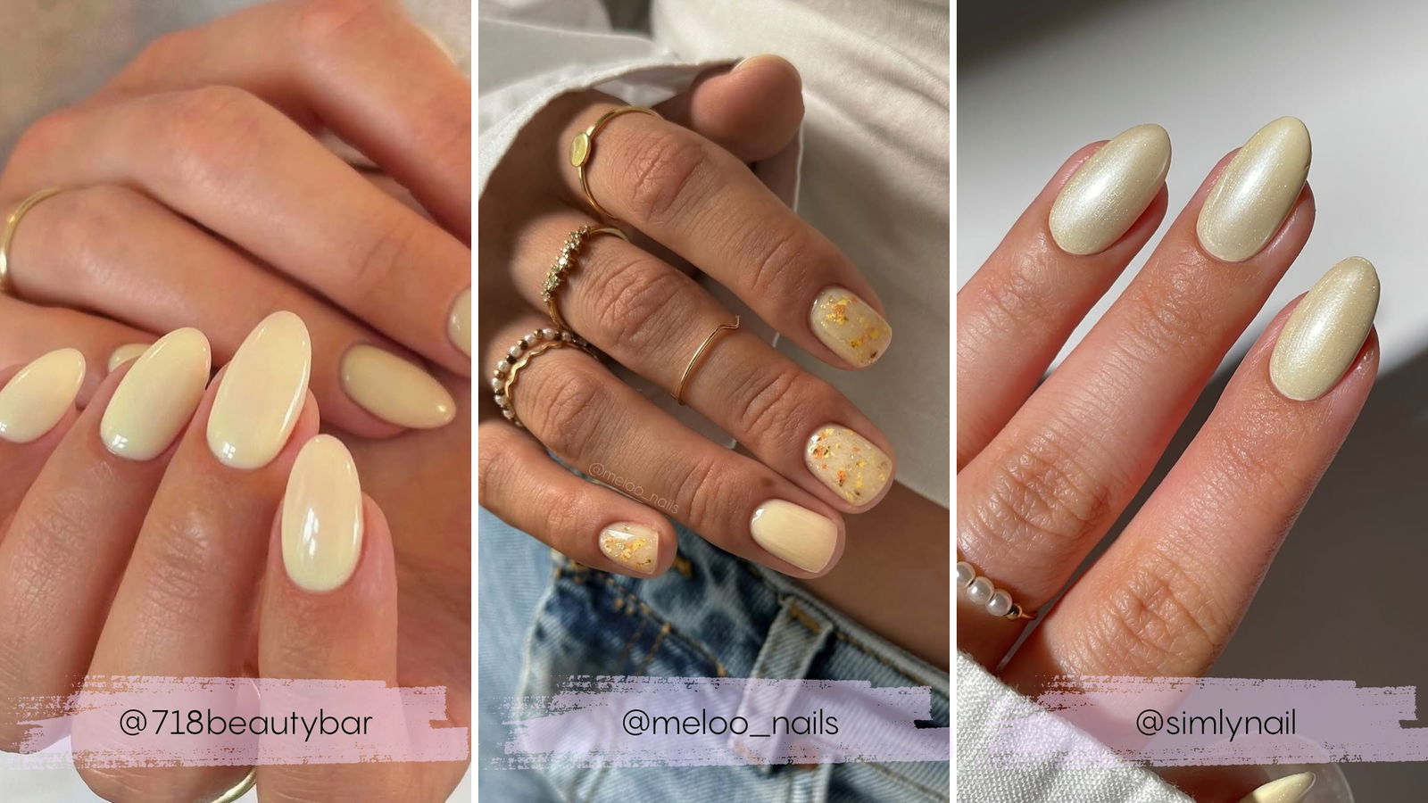 Manicura amarillo mantequilla