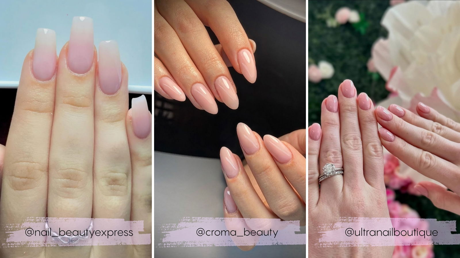 Manicura rosa traslúcido