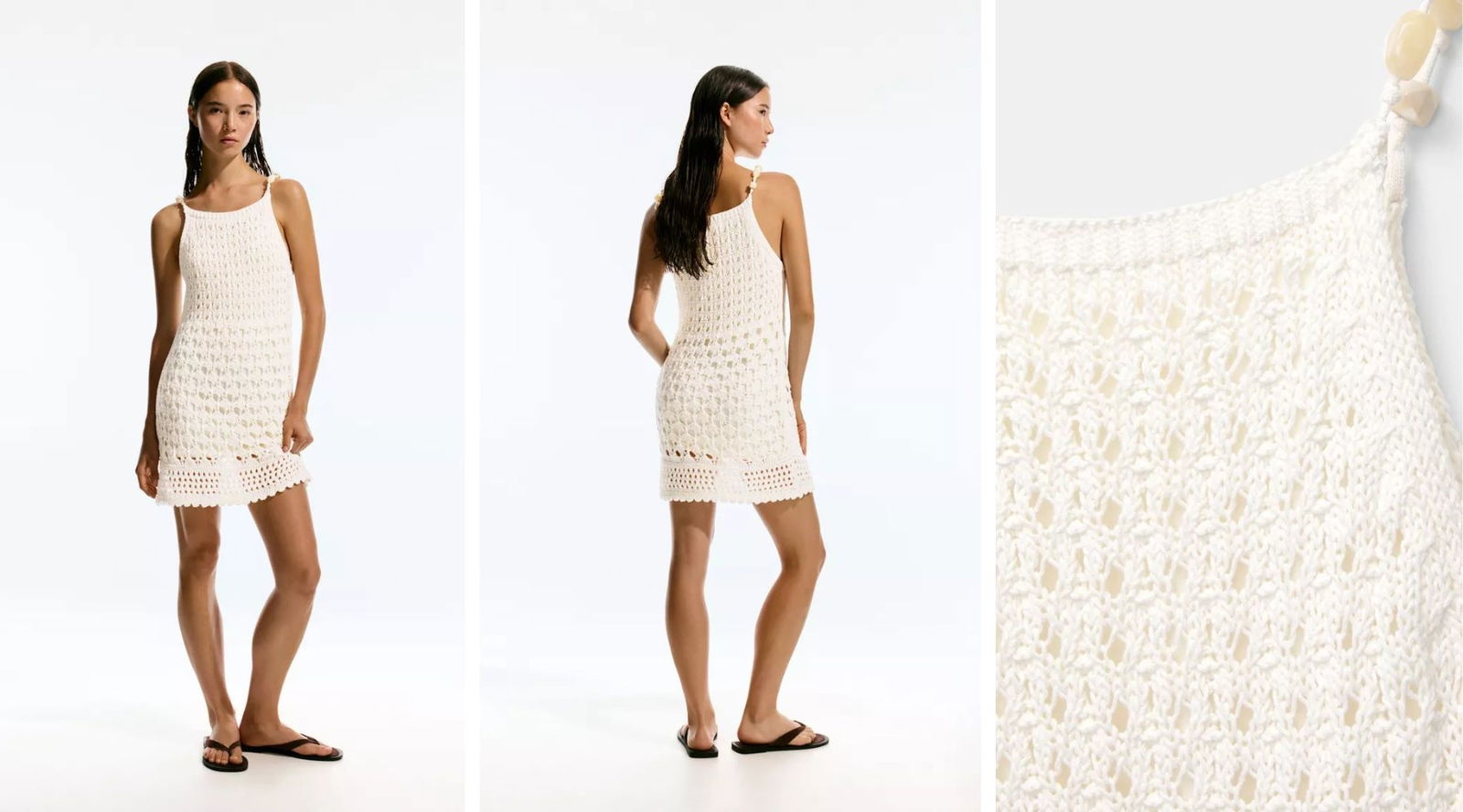 Vestido blanco crochet Pull&Bear