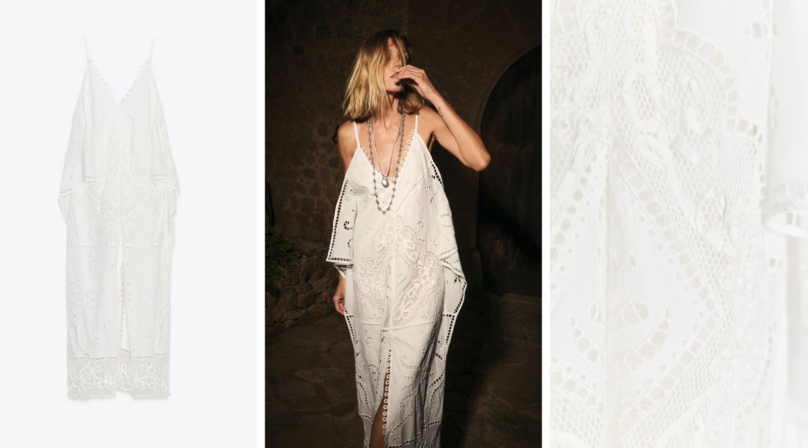 Teresa Bass encuentra en Zara el vestido de algodón bordado perfecto para el verano