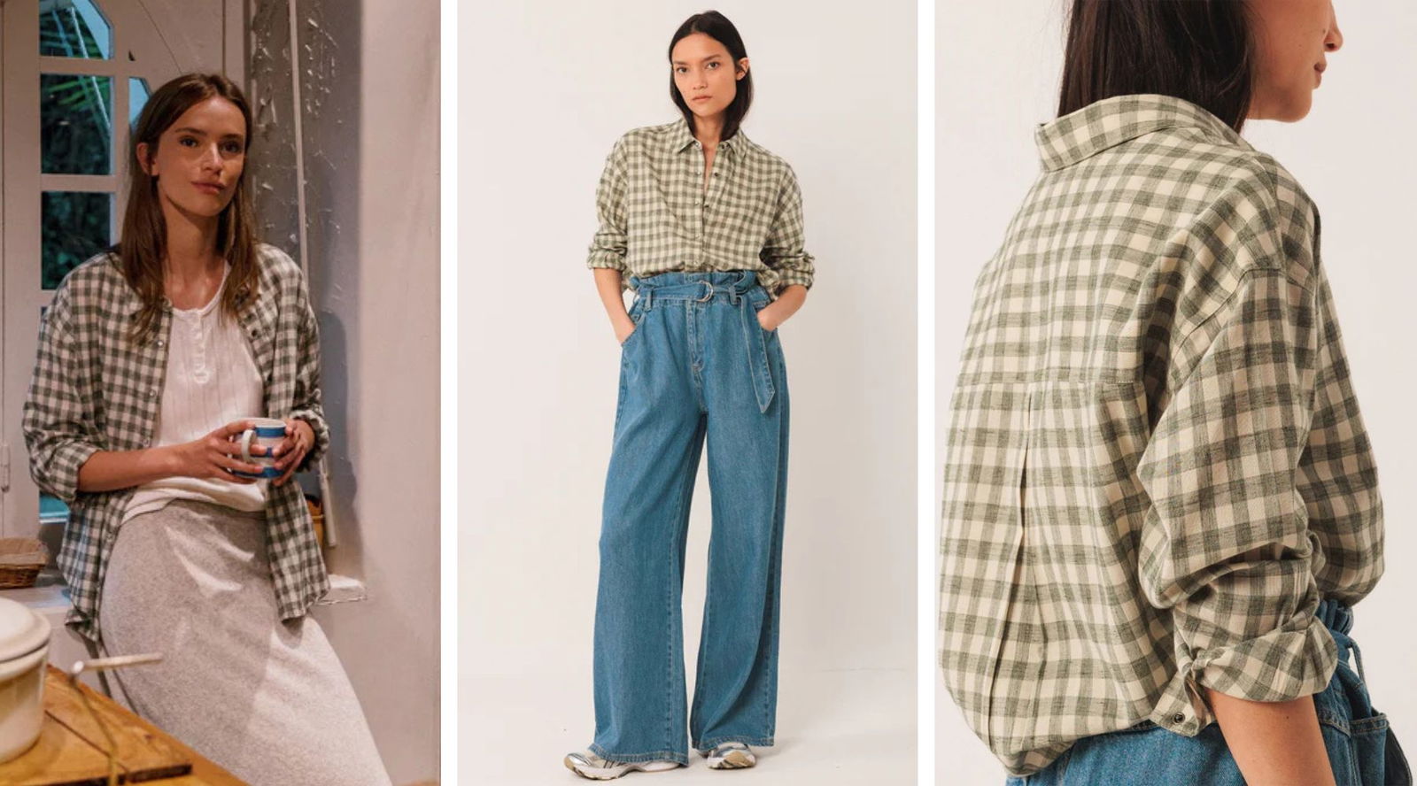 La camisa de cuadros vuelve este otoño 2025 (y atada a la cintura recuerda al grunge de los 90)