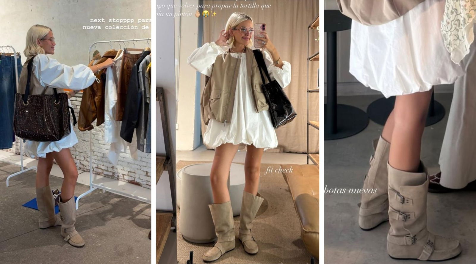 Lucía de Luis estrena las botas de Zara que no vas a parar de llevar con faldas y vestidos esta temporada