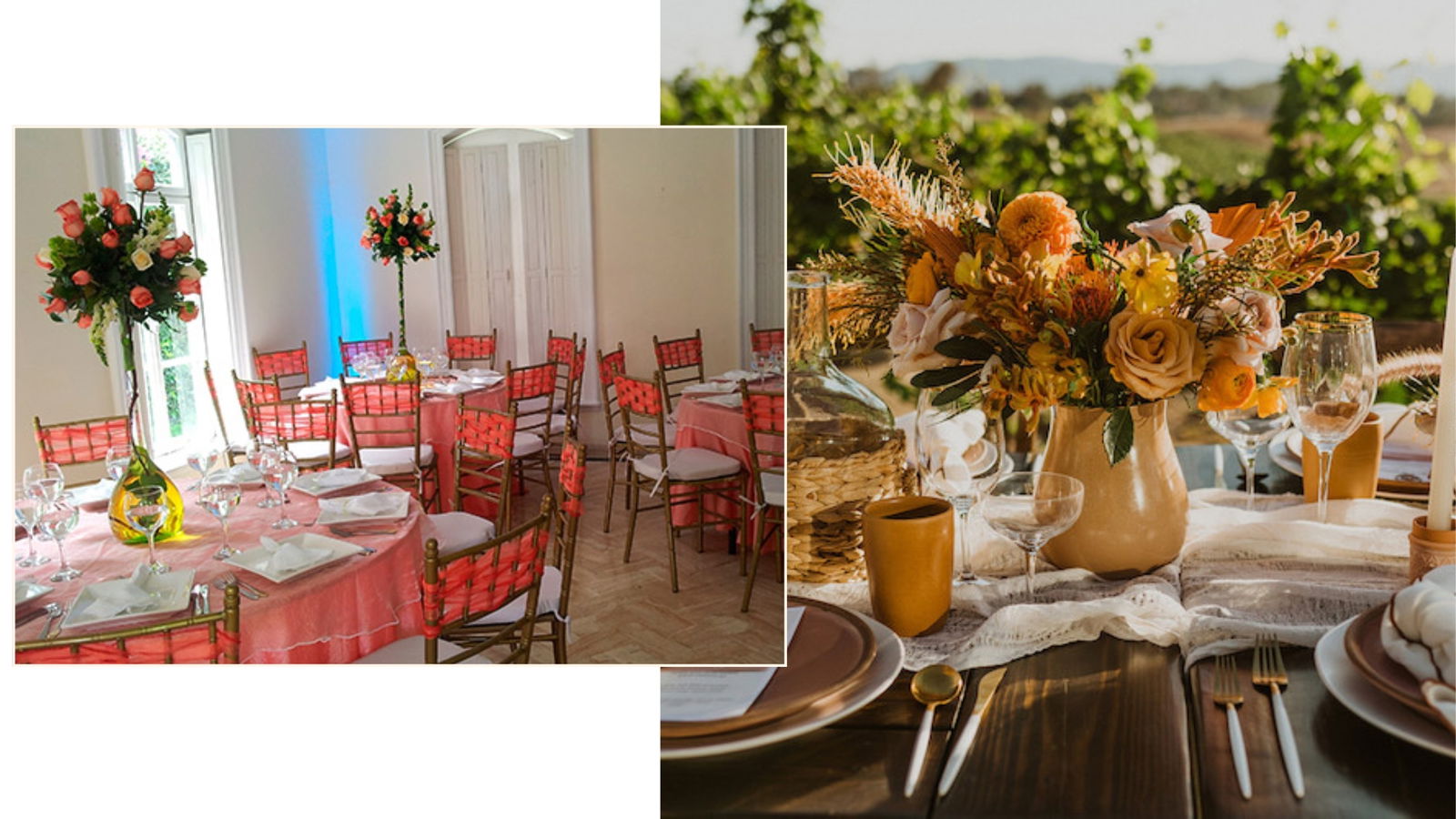 boda amarillo ocre y coral