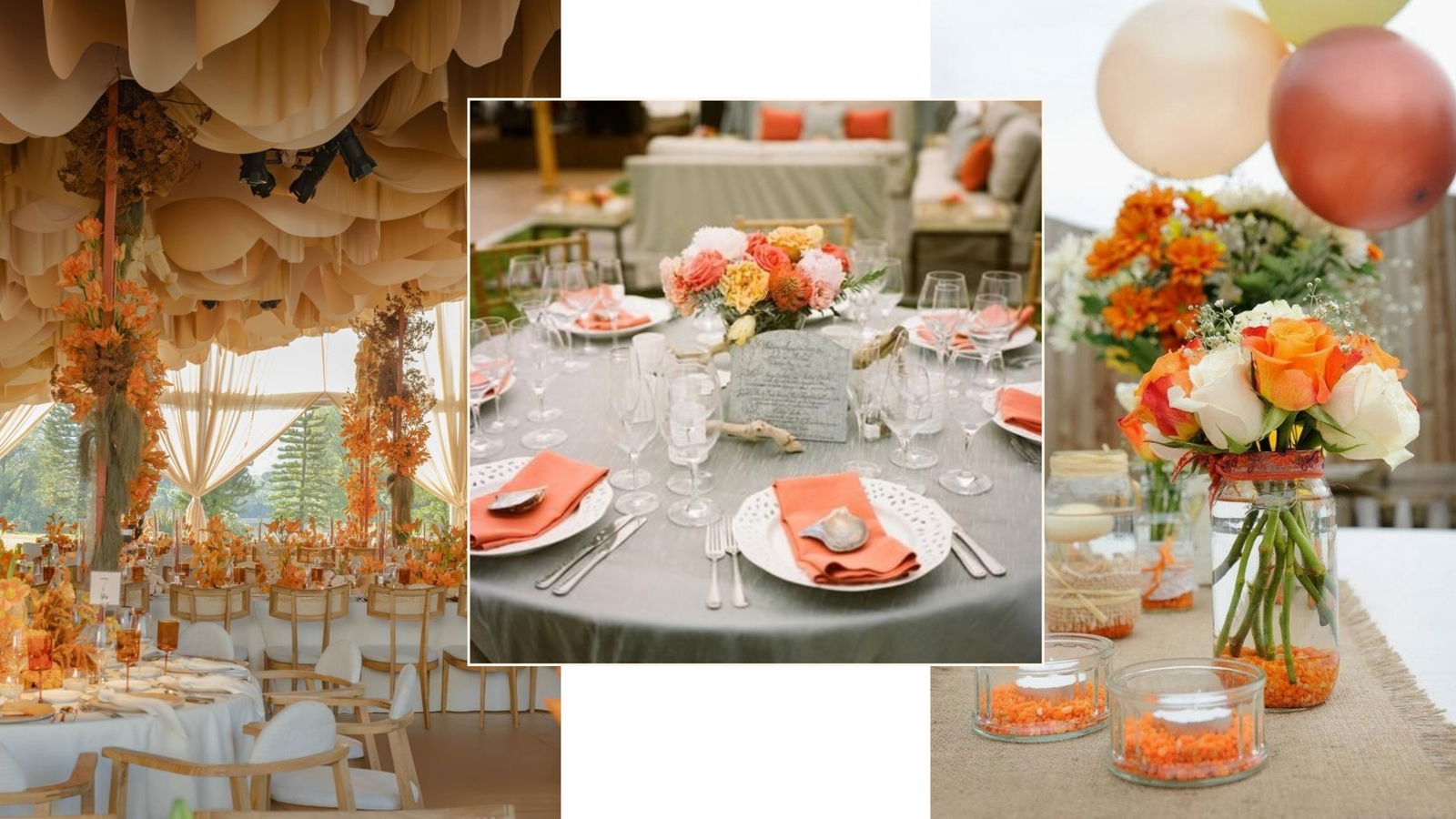 Boda en naranja y topo