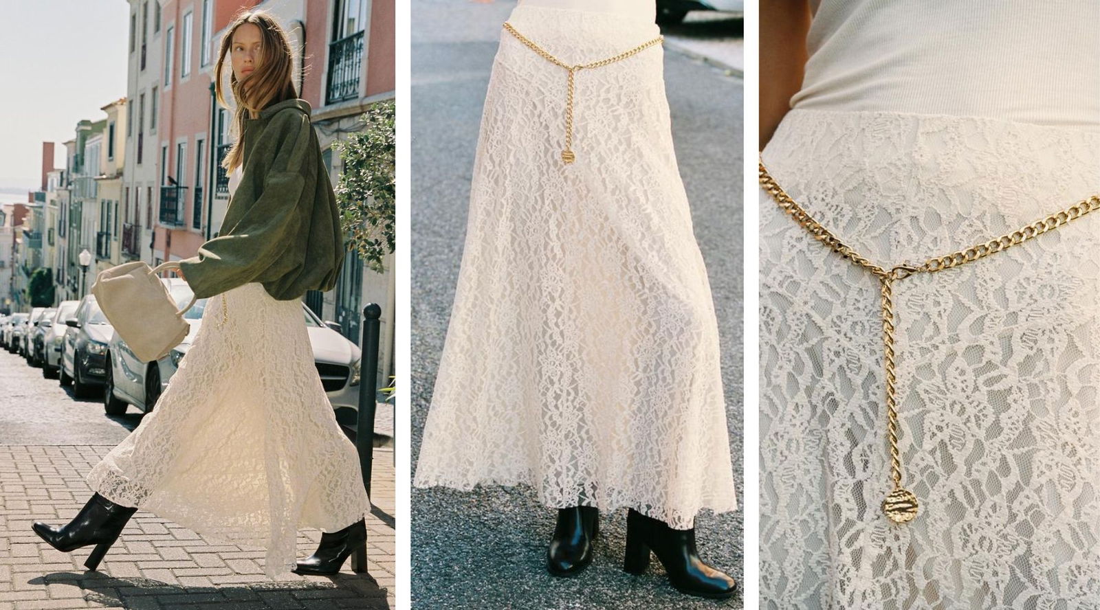 Así combina Estíbaliz Prieto el blanco este otoño: falda y abrigo que iluminan cualquier look