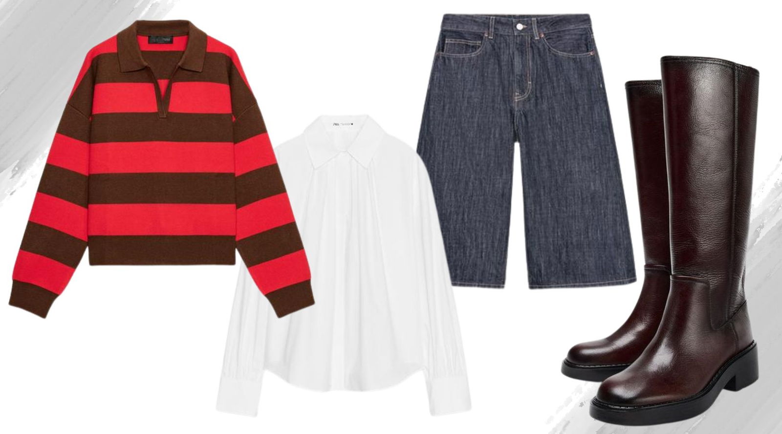 Las insiders lo tienen claro: los looks con bermudas denim, botas altas y polo de rayas son la fórmula ganadora