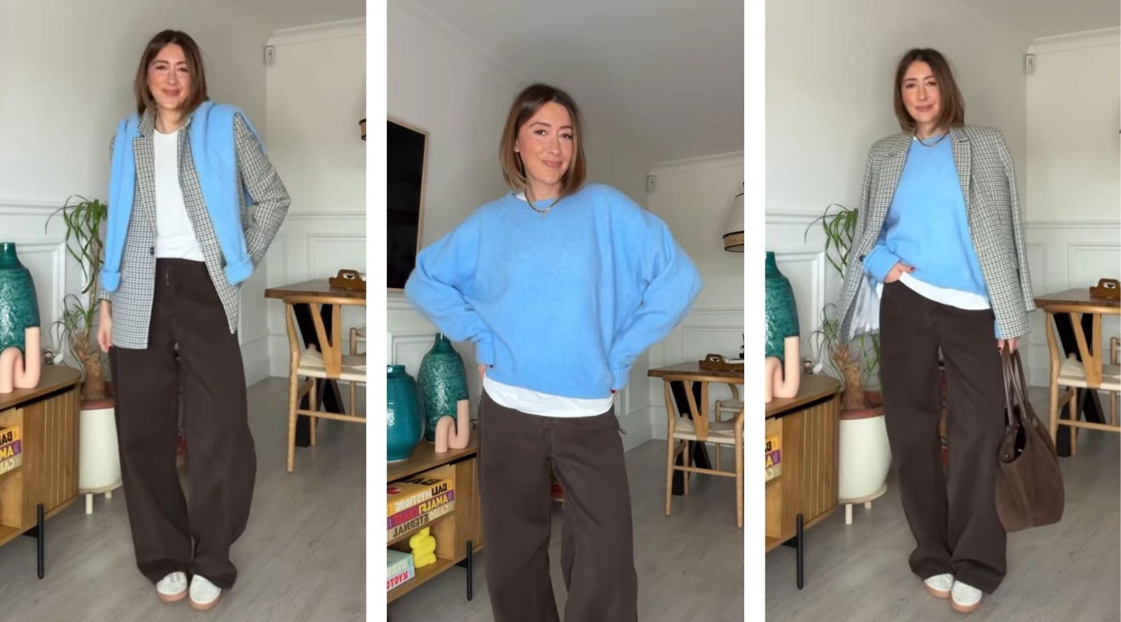 Así se lleva el jersey azul este otoño: tres looks que lo confirman