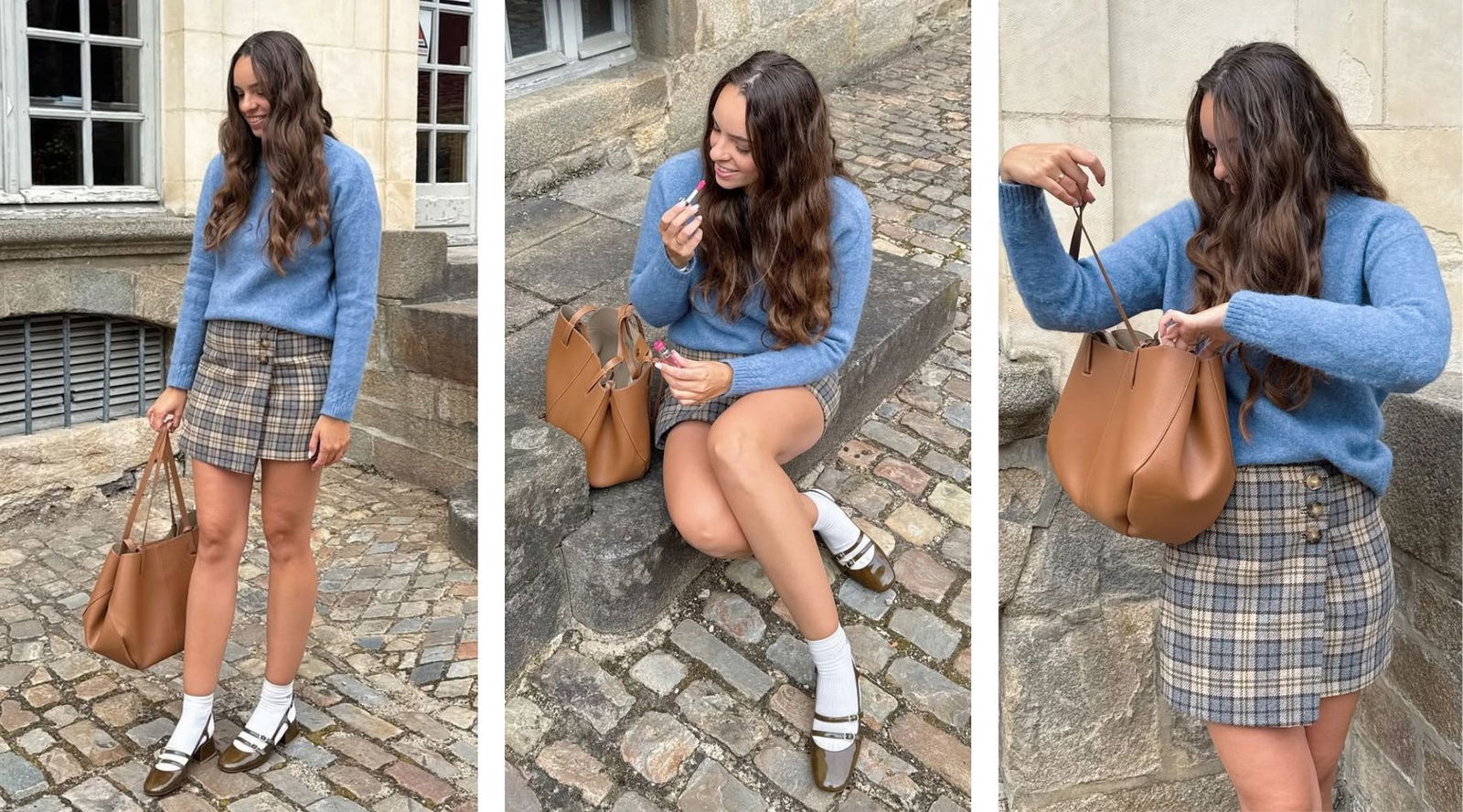 Así se lleva el jersey azul este otoño: tres looks que lo confirman