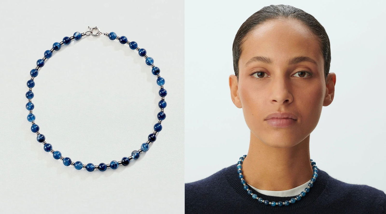 María Pombo apuesta por el azul en su nueva colección con Ágatha París (y estas joyas lo confirman)