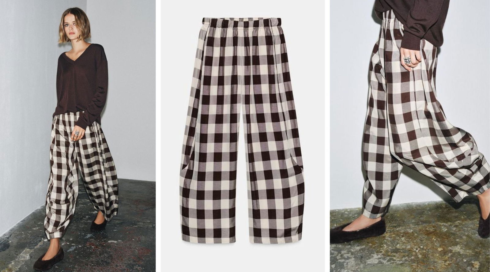 El pantalón de cuadros vichy de Zara que arrasa este otoño y ya es el favorito de Rocío Osorno y Marta Escalante