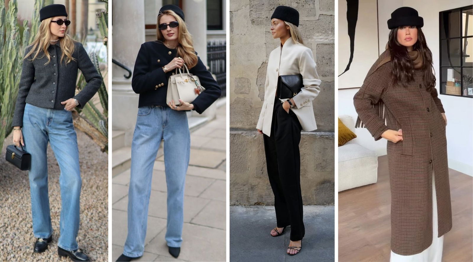 El pillbox hat vuelve en versión lana y pelo (y se ha colado en el street style de otoño)