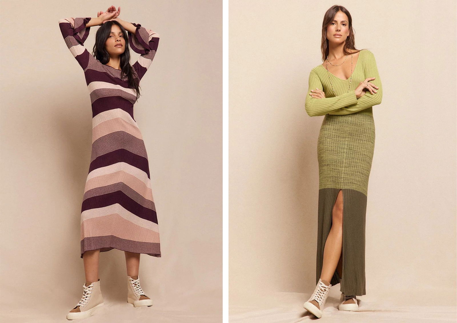 Sara Carbonero arrasa en Instagram con dos vestidos de punto de Slowlove ideales para octubre