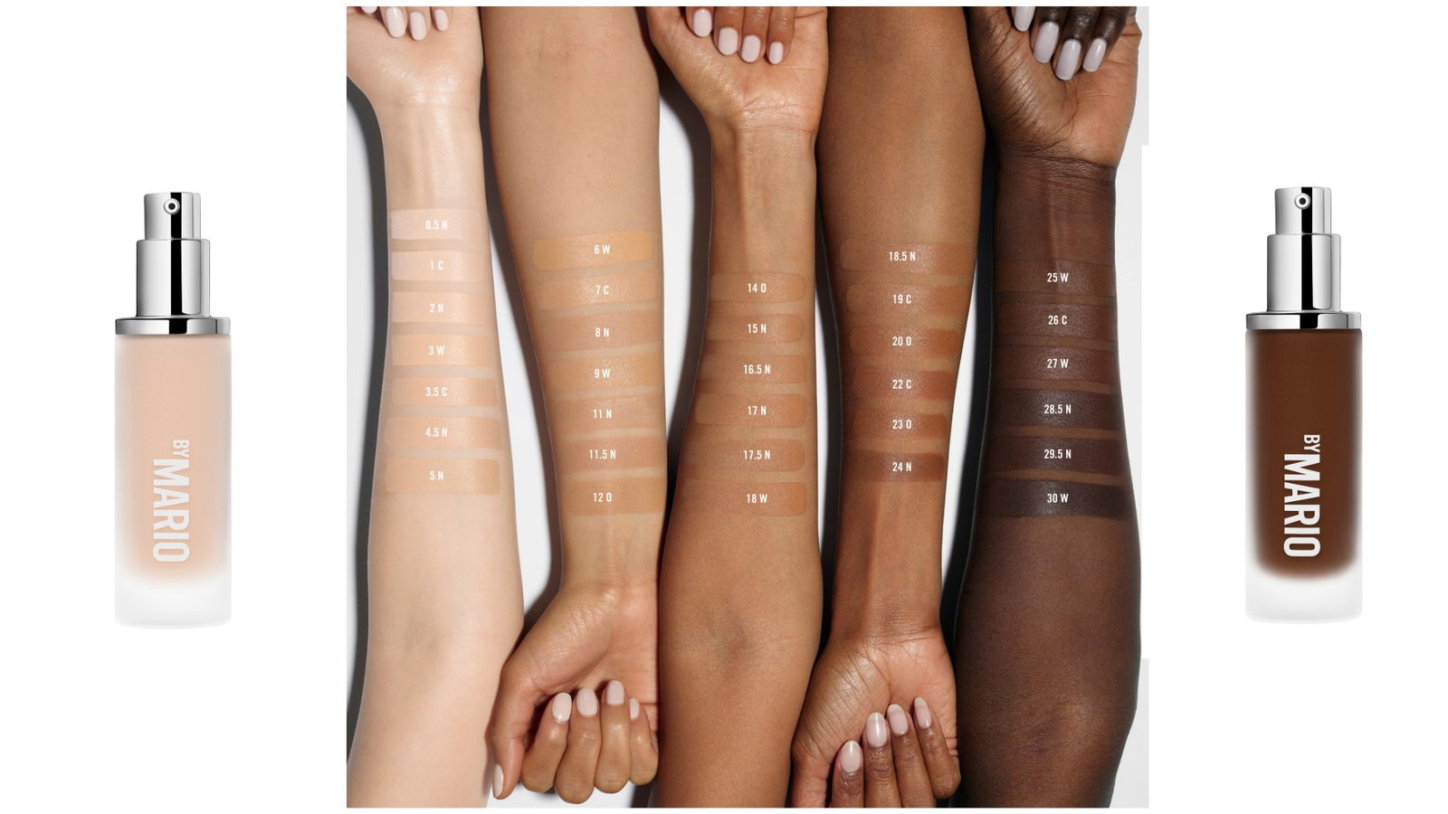 Swatches. de SurrealSkin Natural Finish Foundation 
