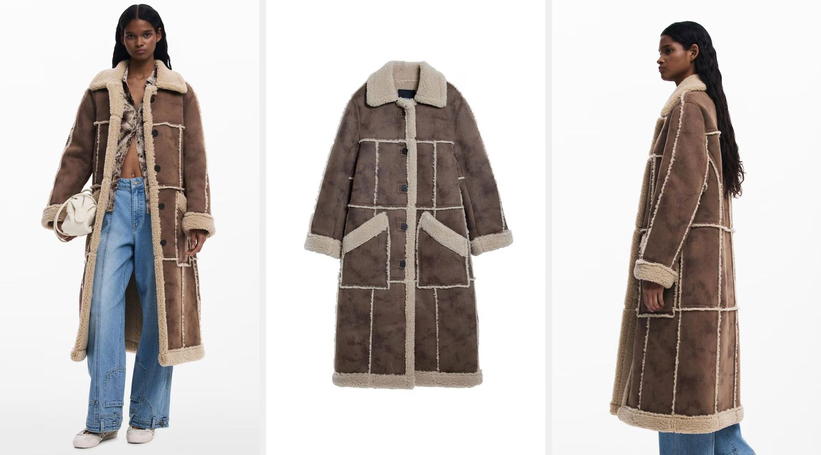 Laura Escanes tiene el abrigo marrón de Desigual que combina con todo este otoño