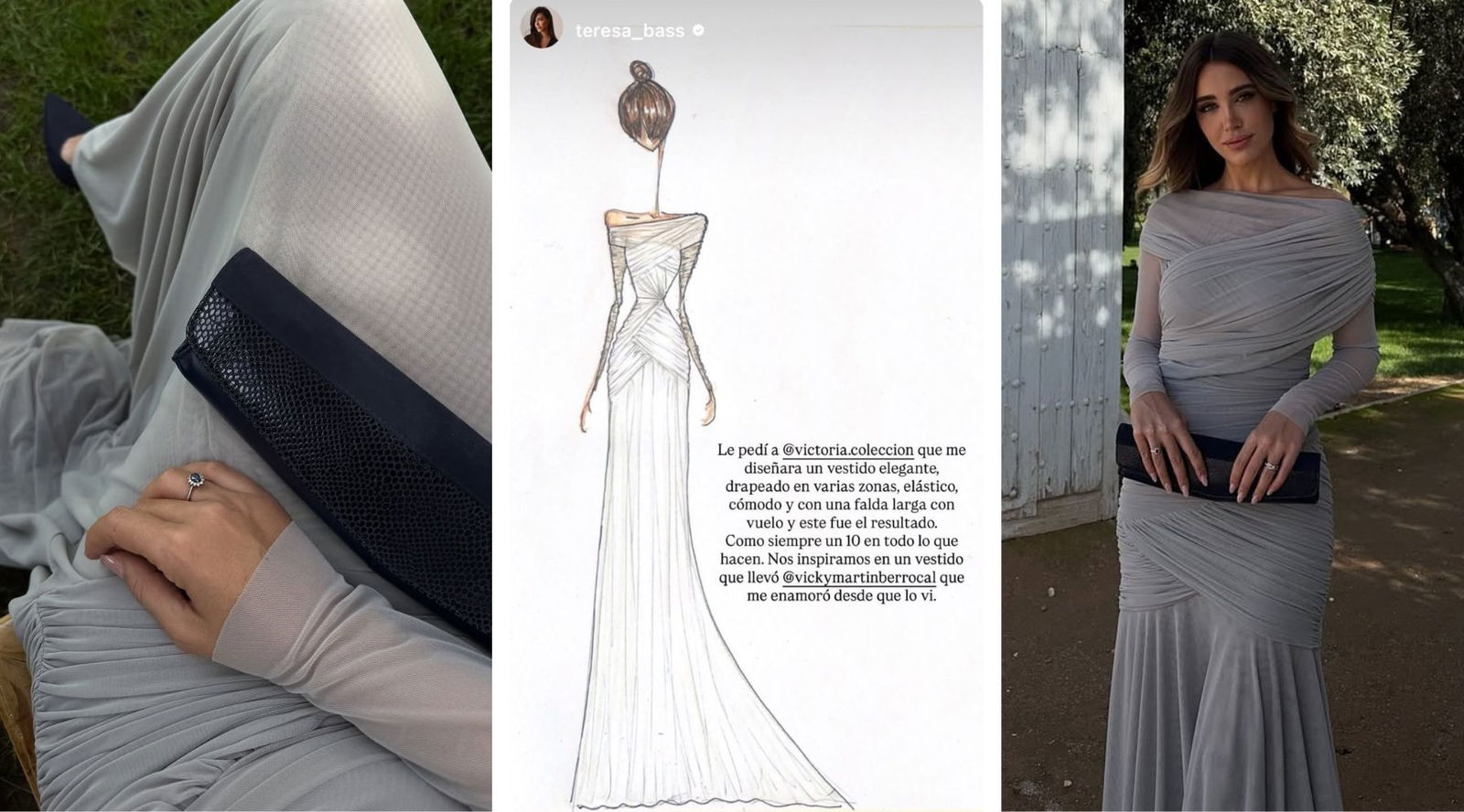 Teresa Bass sorprende con un vestido gris de Victoria Colección en la boda de su hermana: “Solo me importó su opinión”