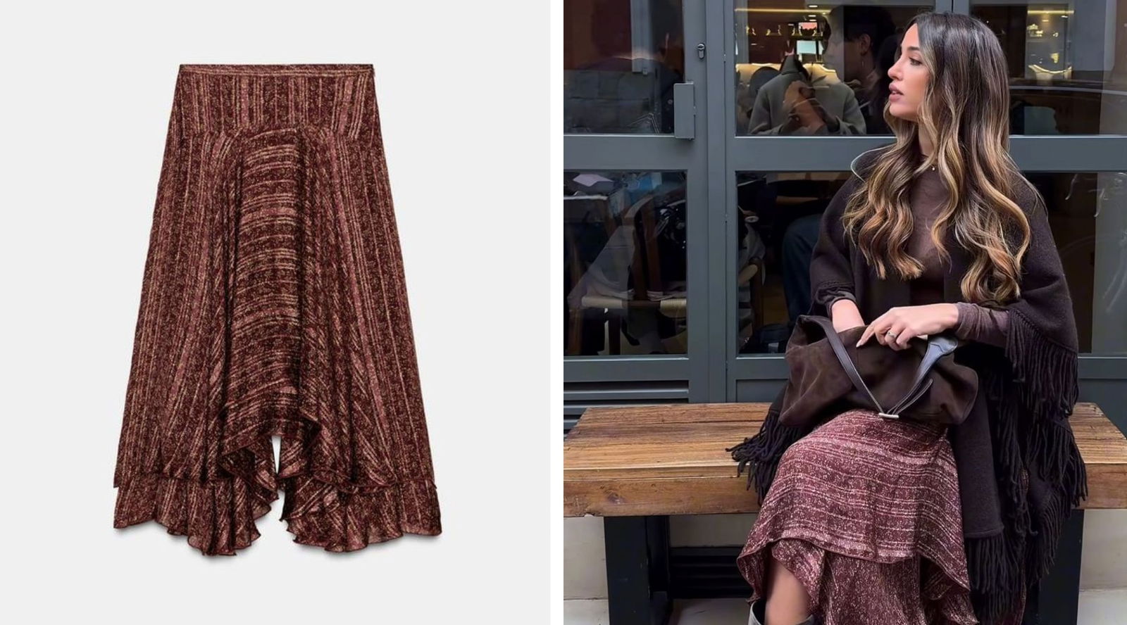 El look boho de Teresa Bass que nos ha hecho querer un poncho marrón ya