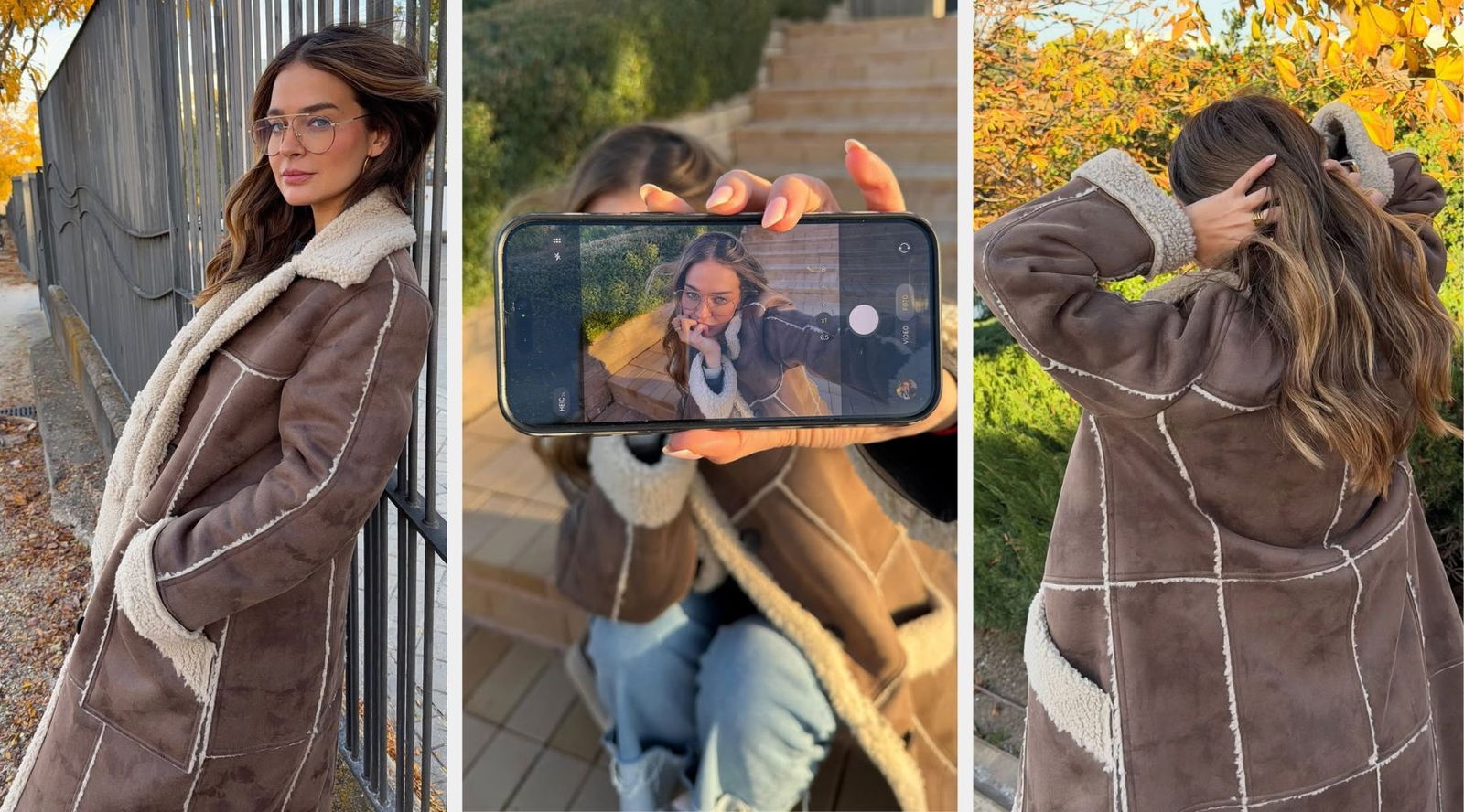 Laura Escanes tiene el abrigo marrón de Desigual que combina con todo este otoño