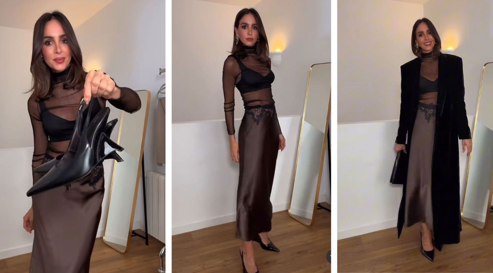 Rocío Osorno convierte la falda satinada de Zara en el look más elegante (y versátil) del otoño