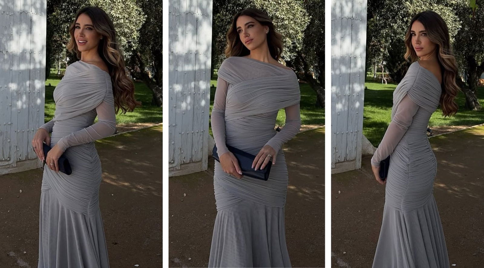 Teresa Bass sorprende con un vestido gris de Victoria Colección en la boda de su hermana: “Solo me importó su opinión”