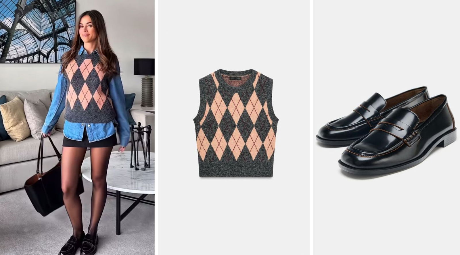 Rocío Camacho se une a la tendencia de los rombos y los cuadros con cinco looks de Zara ideales