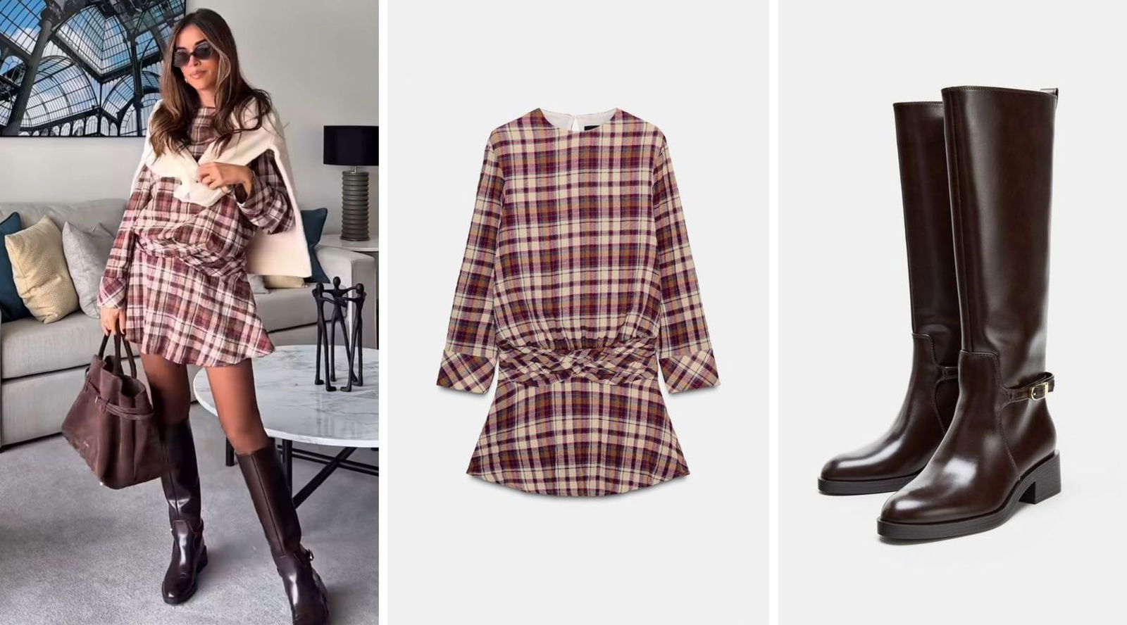 Rocío Camacho se une a la tendencia de los rombos y los cuadros con cinco looks de Zara ideales