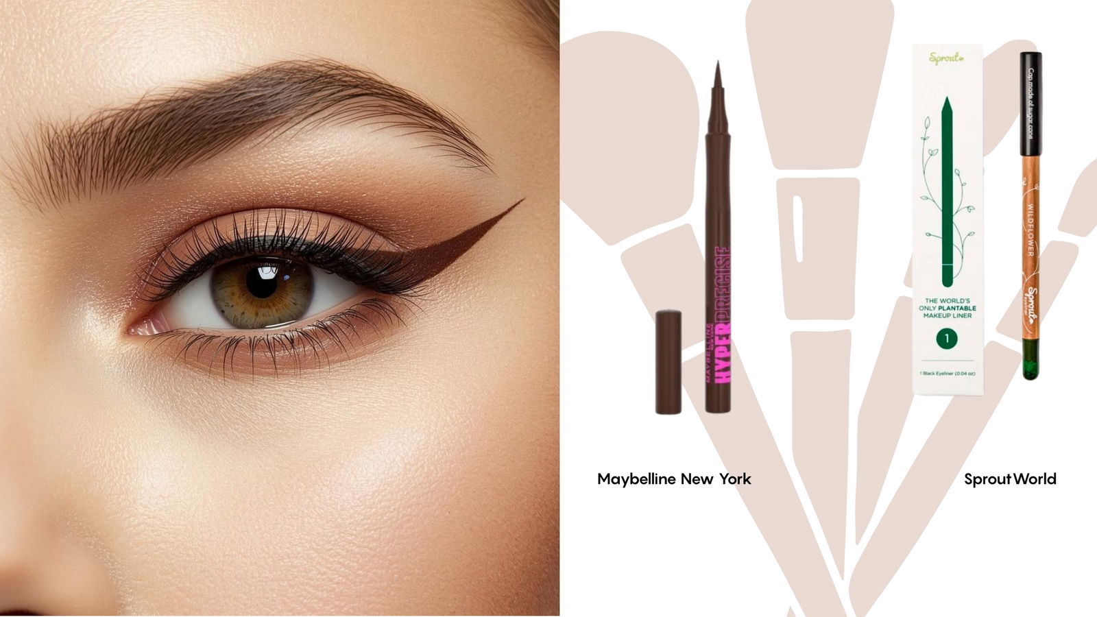 Maquillaje delineado marrón