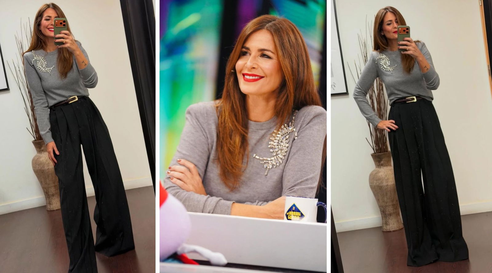 Nuria Roca apuesta por el jersey joya y convierte un básico en un lookazo de invierno