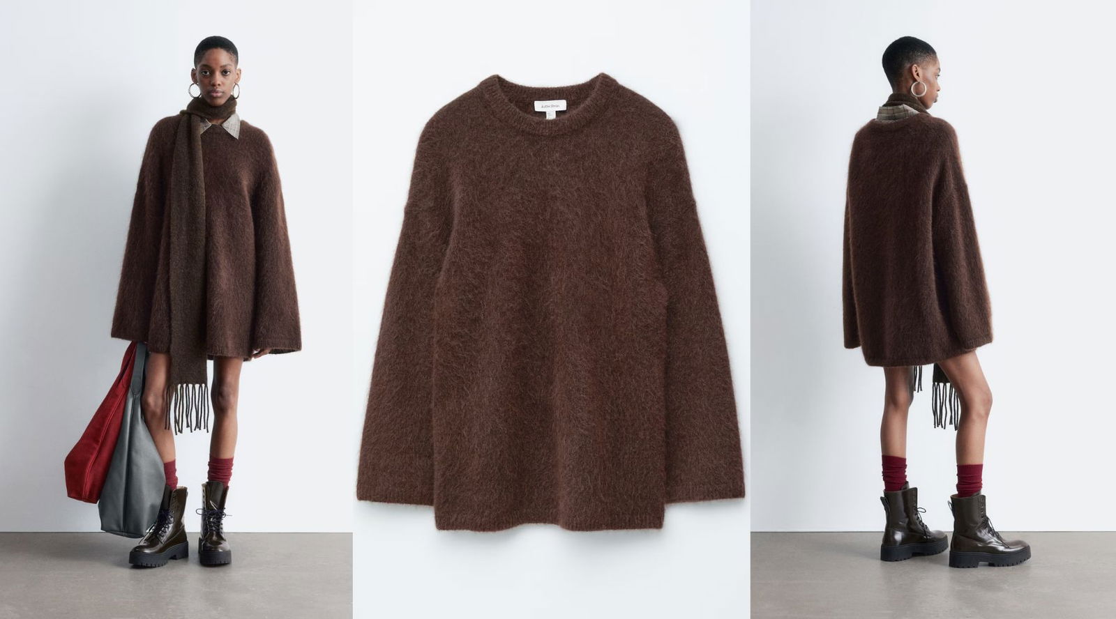 El vestido de punto marrón chocolate que enamora por unir comodidad y mucho estilo