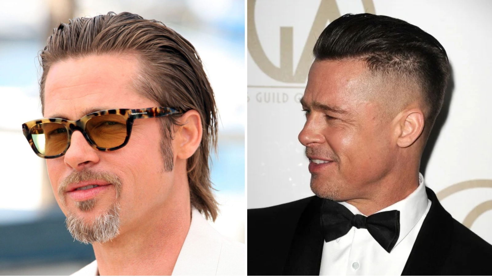 Brad Pit con pelo slicked back