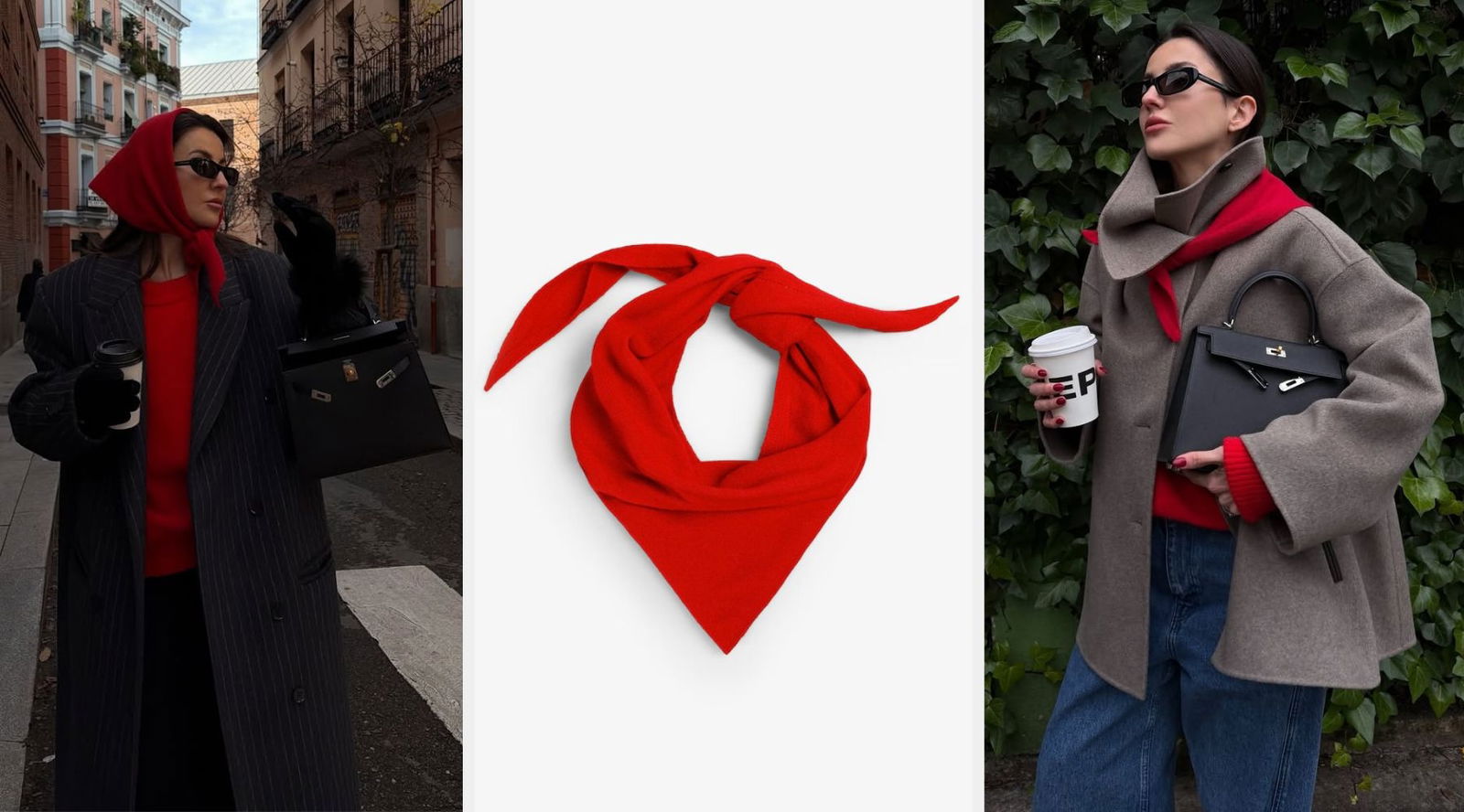 El bolso negro y la bandana roja que Alexandra Pereira no deja de llevar este invierno