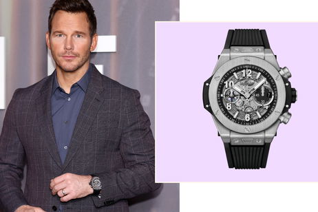 Chris Pratt impone estilo con el Hublot Big Bang Unico Titanium en el photocall de Mercy