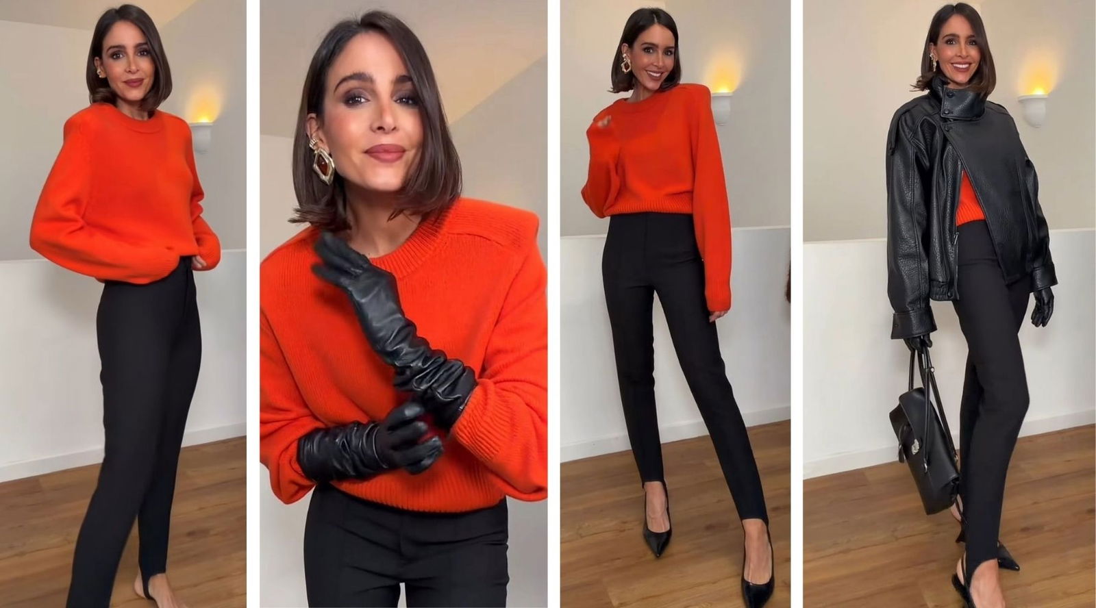 Un jersey naranja y todo lo demás en negro: la clave del nuevo look de Rocío Osorno