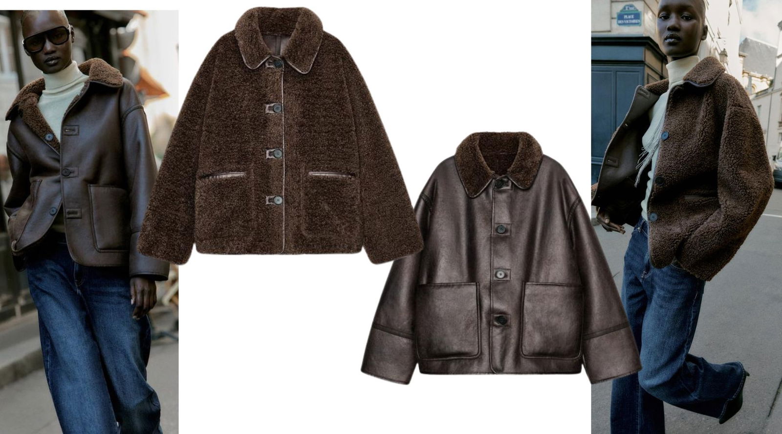El abrigo reversible marrón que resuelve los días de frío extremo