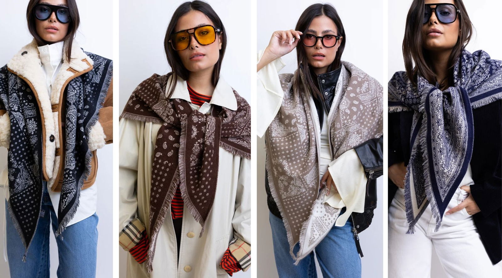 Ni gorro ni bufanda: la bandana maxi que está marcando el final del invierno